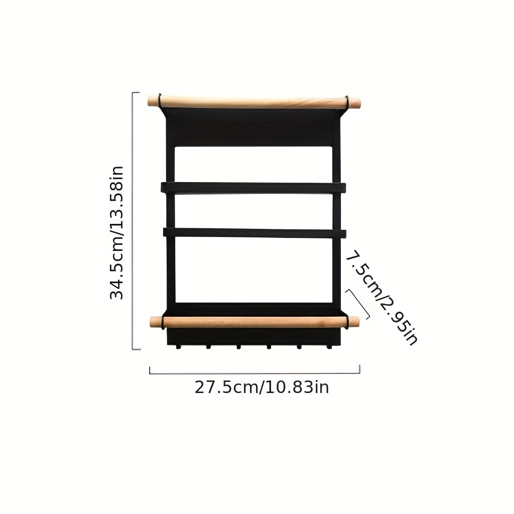 Magnetic Spice Rack with Paper Towel Holder Kitchen Storage