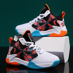 Boys' High Top Basketball Shoes Mesh Breathable Non Slip
