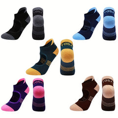 5 Pairs Letter Graphic Yoga Socks Anti-slip Athletic Ankle Socks
