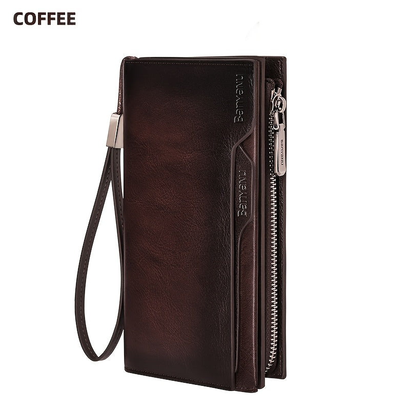 BANYANU Vintage Style Wallet Coffee Brown Yellow