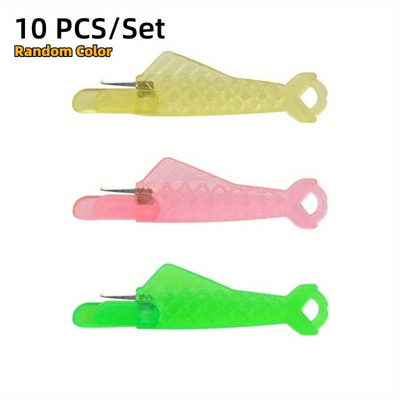 10pcs Plastic Fish Needle Threaders Sewing Tool for Embroidery Cross Stitch
