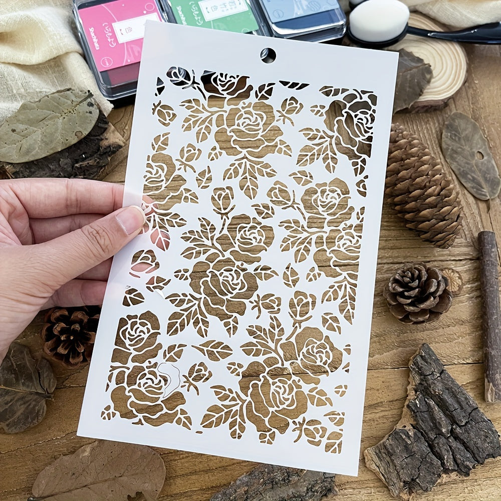 Rose Flower Background Stencils Shoe Stencils Graffiti Stencils DIY Art - 20