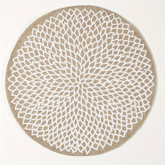 6pcs Jute Printed Placemat Heat Insulation Mat for Dining Decor