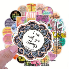 50pcs Christian Waterproof Wisdom Words Stickers