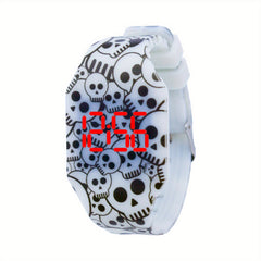 Teen Casual Digital Screen Silicone Watchband Multifunctional Electronic Watch
