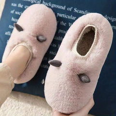 Women's Fluffy Slippers Cozy & Warm Slip On Winter Indoor Shoes