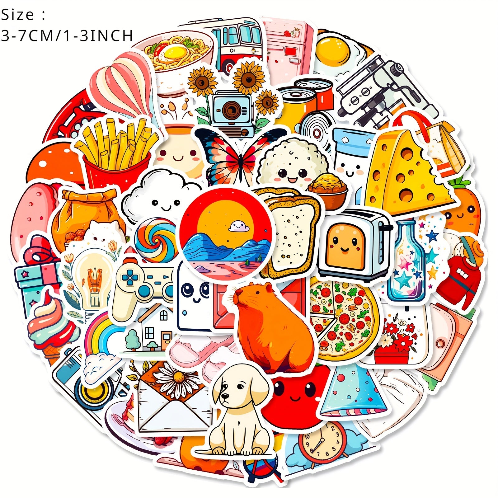 50pcs Healing Life Series Stickers Laptop Helmet Water Cup Decor