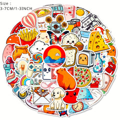 50pcs Healing Life Series Stickers Laptop Helmet Water Cup Decor