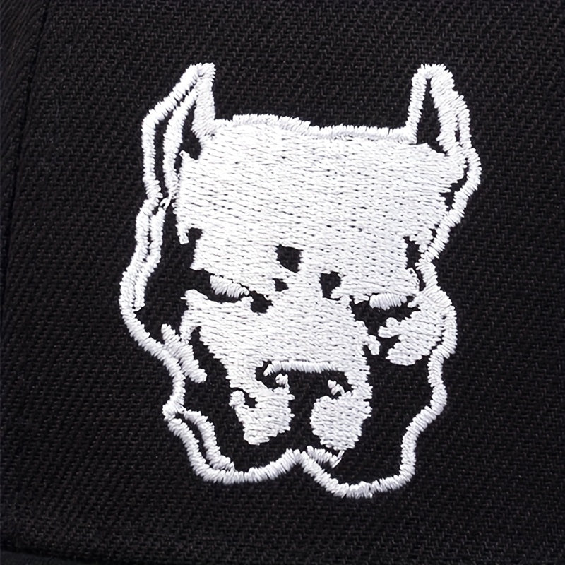 Bulldog Embroidered Baseball Cap Unisex Hip Hop Snapback Hats Adjustable