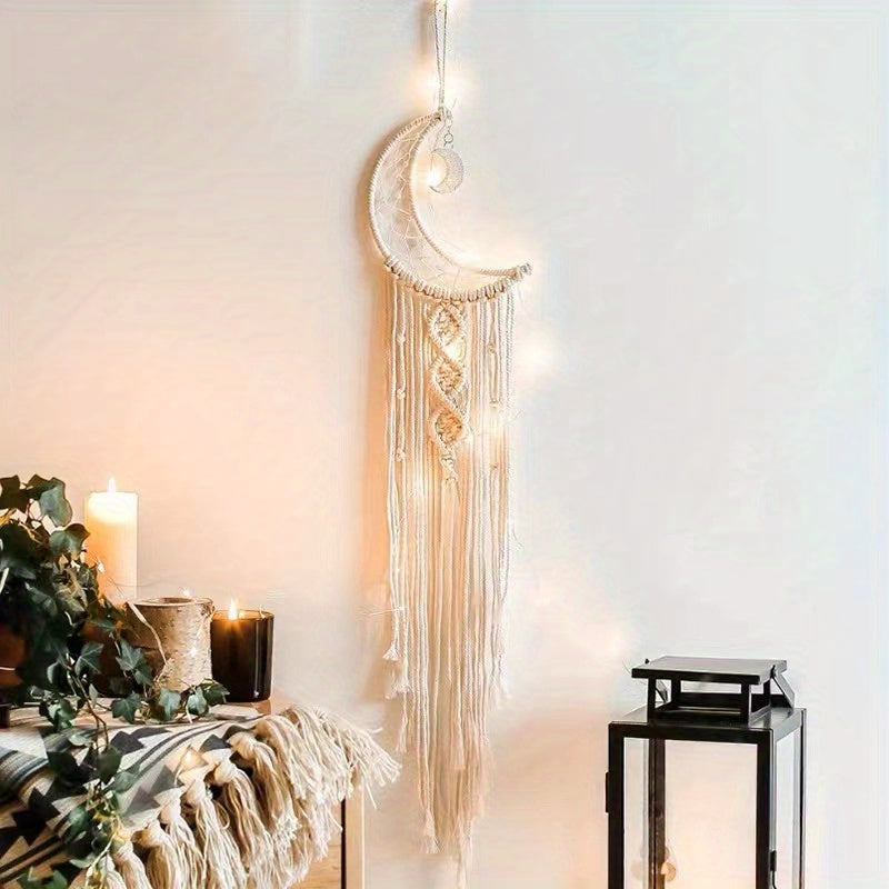 Moon Dream Catcher Bohemian Tapestry Wall Hanging Art Woven Boho Tapestry Decor