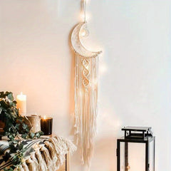 Moon Dream Catcher Bohemian Tapestry Wall Hanging Art Woven Boho Tapestry Decor