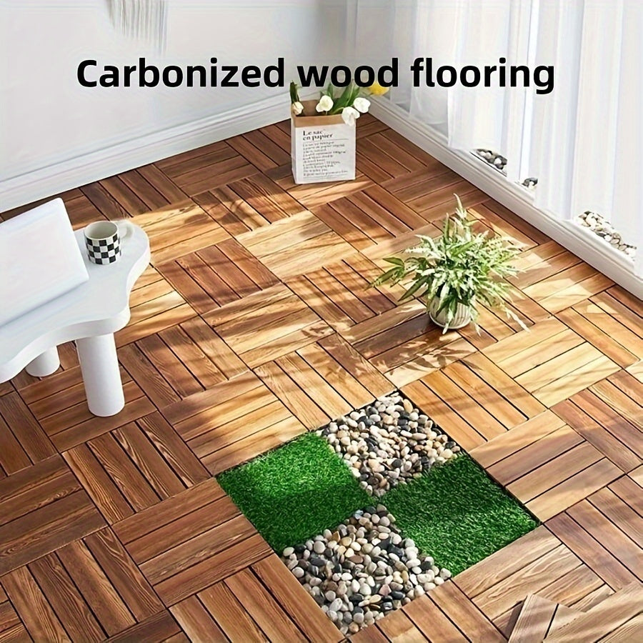 Anticorrosive Wood Flooring Outdoor Terrace Solid Wood Balcony Wooden Floor Mat