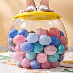 Transparent Plastic Round Stool Household Storage Box Kids Shoe Organizer