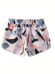 Leaf Graphic Sports Drawstring Shorts Quick Drying Beach Seaside Shorts