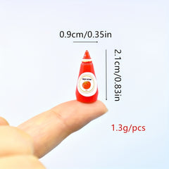 10 Pcs Food Play DIY Toys for Kids Ketchup Bottle Salad Dressing Kitchen Set