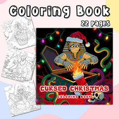 Dark Goth Christmas Adult Coloring Book Santa Claus Terrifying Scene Family Gift