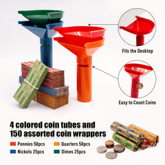 Coin Counters & Tubes w/ Sorter Caps + Wrappers