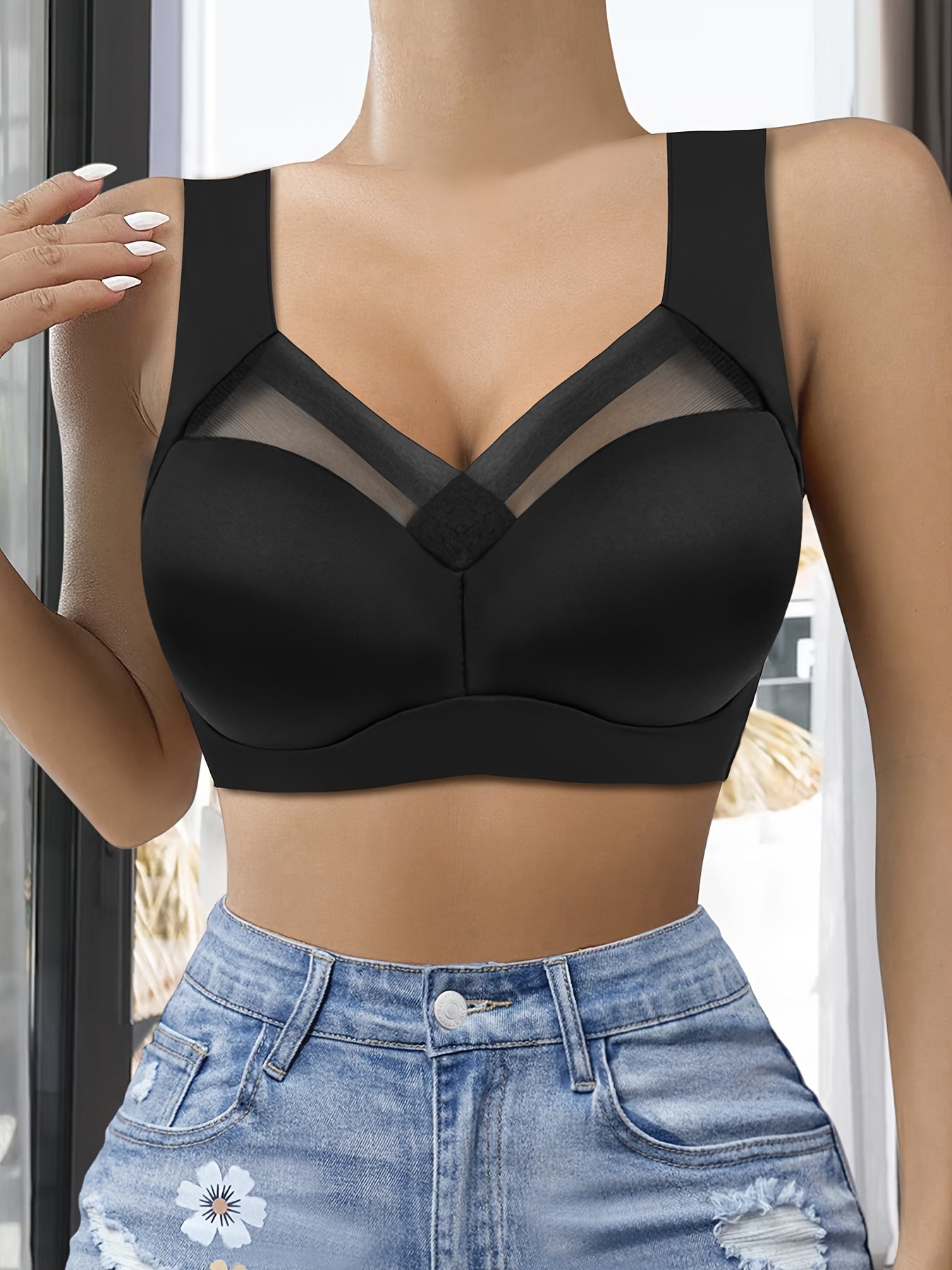 2pcs Wireless Push Up Bras Comfy & Breathable Women's Lingerie