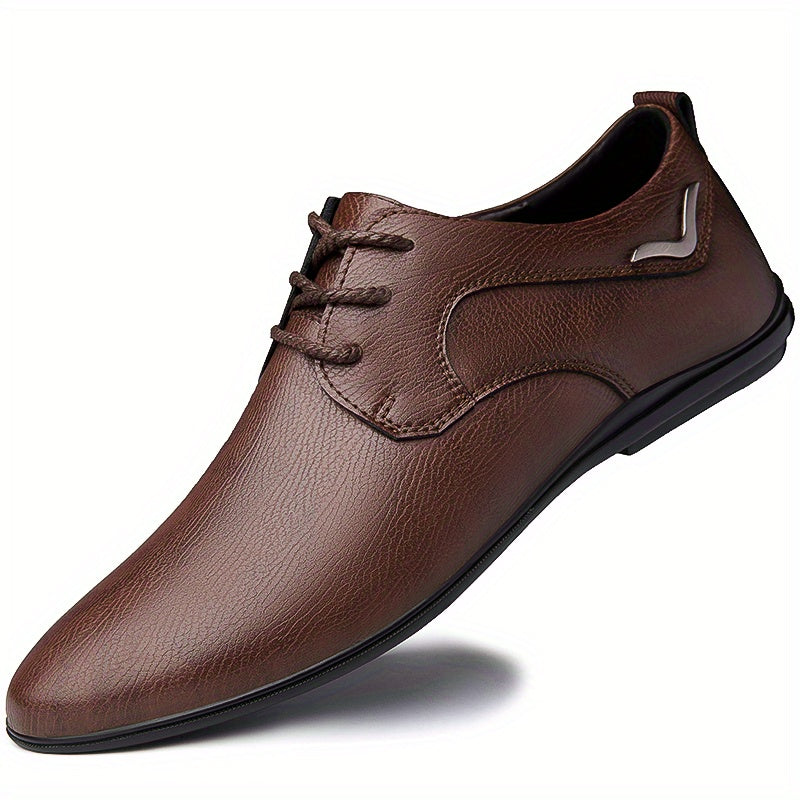 Men's Pointed Toe Lace Up Loafer Shoes British Style Formal Shoes
