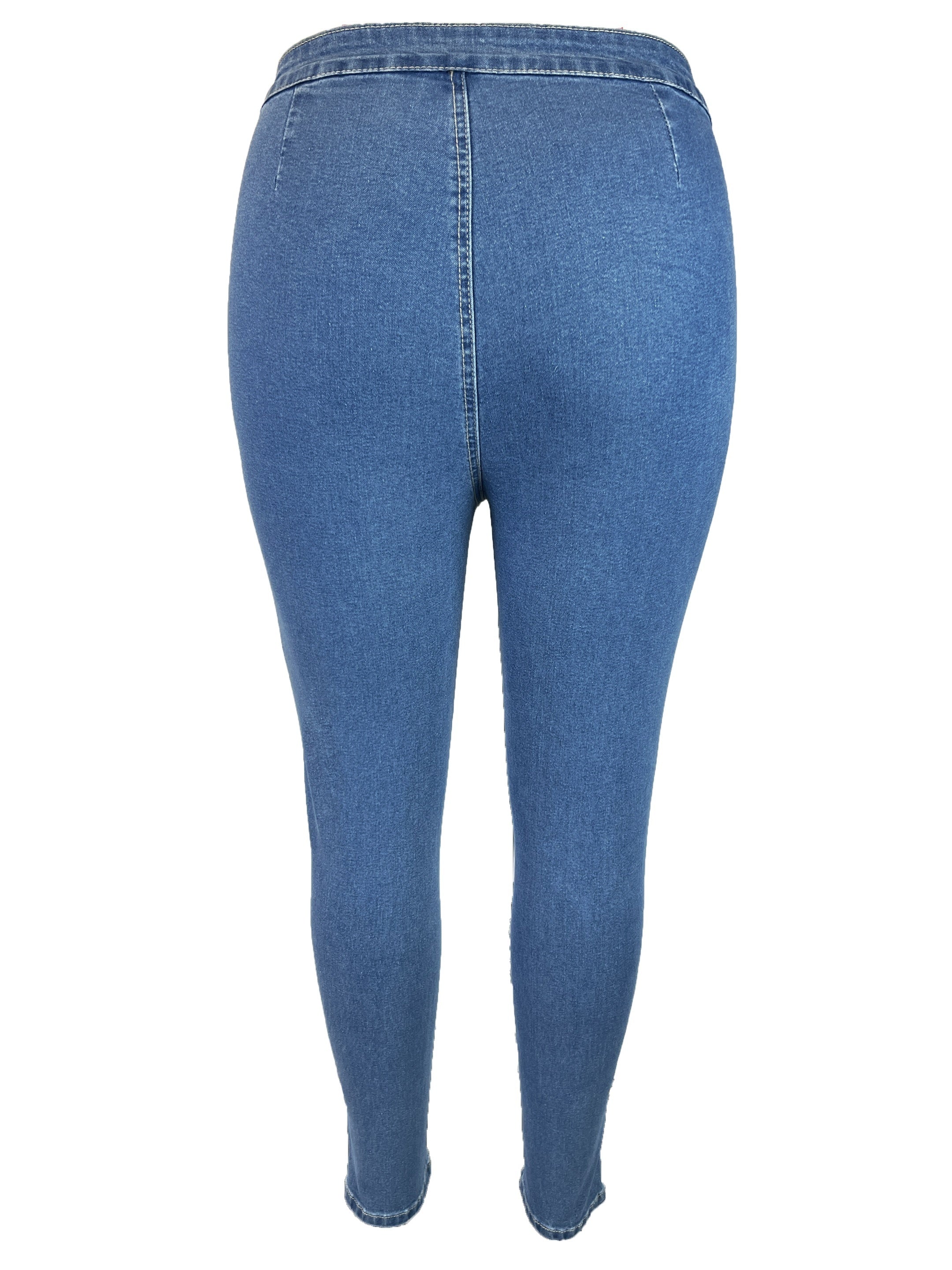Solid High Rise Skinny Jeans