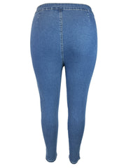 Solid High Rise Skinny Jeans
