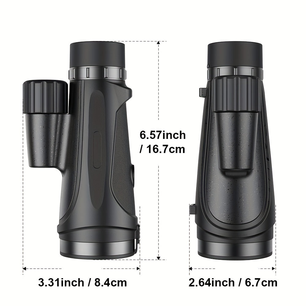 12x50 Waterproof ED Monocular Telescope - Zoom Capable, Lightweight Handheld
