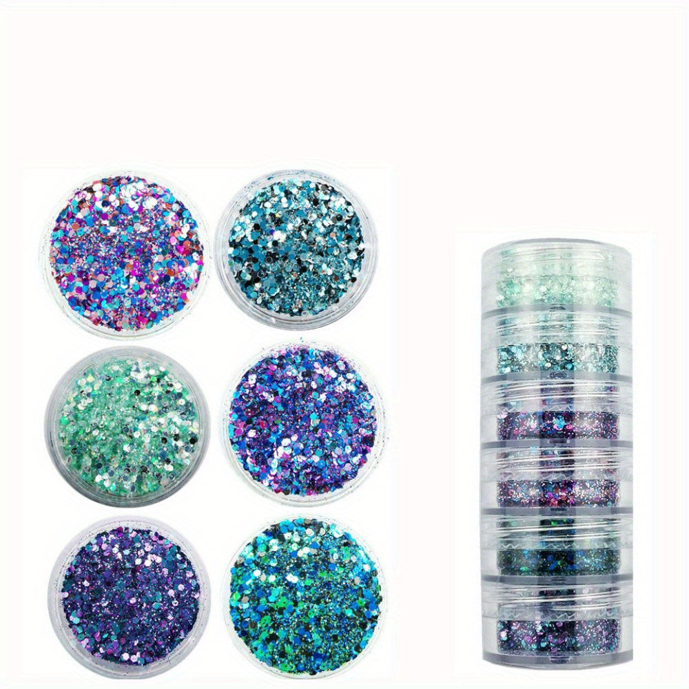 6 Resin Confetti Foil Filler for DIY Nail Art & More