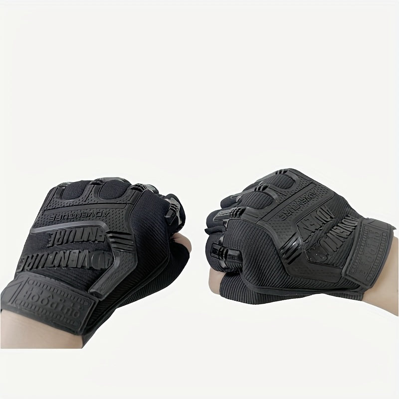2pcs Outdoor Tactical Non-slip Half Finger Gloves For Training Cycling