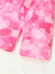Girls Portrait KIDLIFE Love Short Sleeve T-shirt & Gradient Love Shorts Set