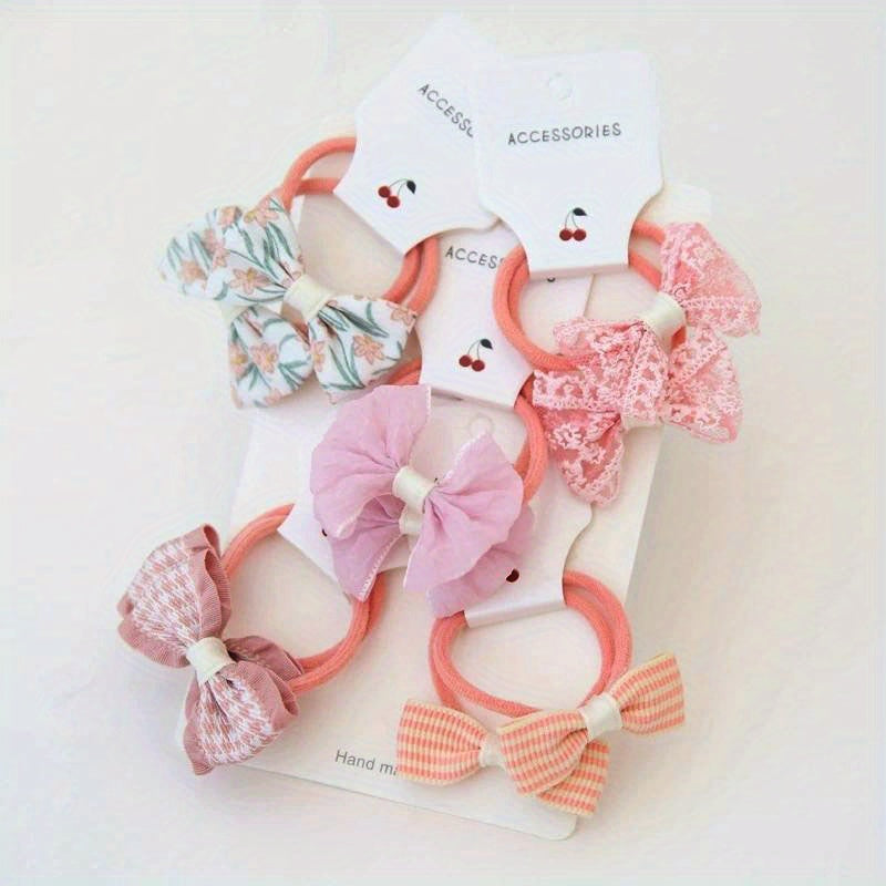 10Pcs Colorful Bow Hair Ties for Baby Girls Toddler