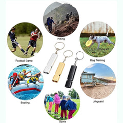 Dual Tube Survival Whistle Aluminum Safety for Hiking Camping