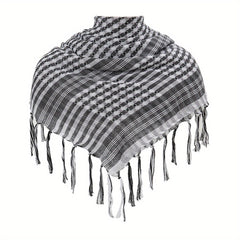 Plaid Fringed Scarf Shawl Arab Square Scarf Windproof Sunscreen