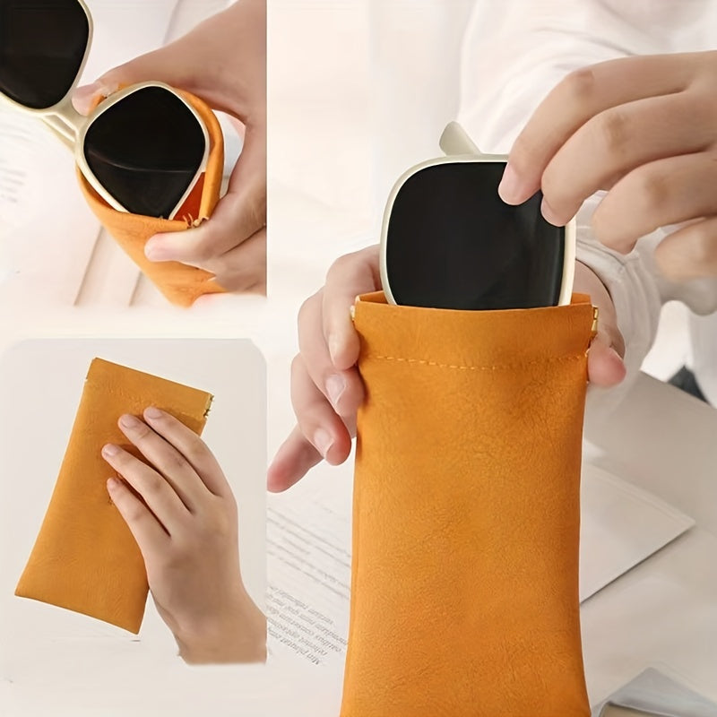 Soft PU Leather Glasses Storage Bag Waterproof Sunglasses Accessories