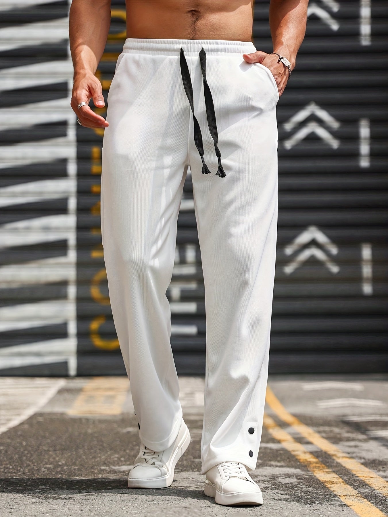 Men's Loose Fit Drawstring Waist Joggers for Outdoor Activities