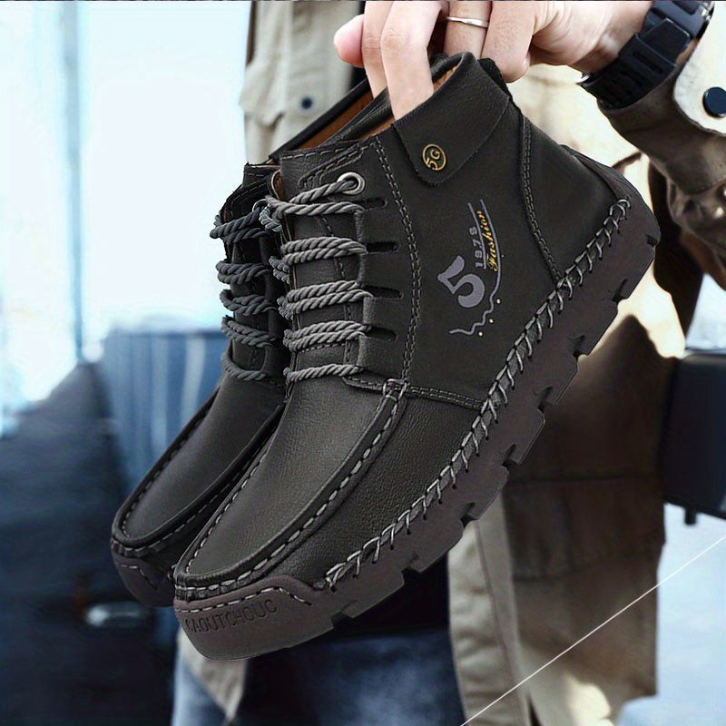 Men's High Top Lace Up Boots Casual Walking Shoes