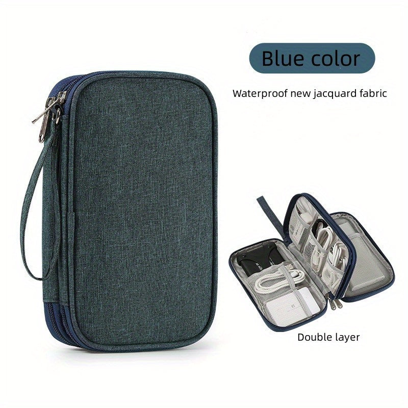 Travel Cable Bag Pouch Double Layer Lightweight Organizer