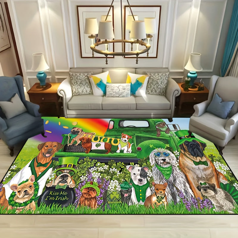 Lucky Pups Area Rug Waterproof Machine Washable Carpet