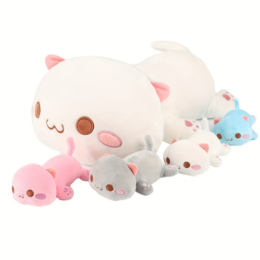 Adorable Cat Toy Set 4pcs Soft Plush Cat Toy Set 18 3 Mother & Youngsters Cat