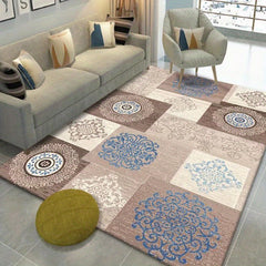 Geometric Crystal Velvet Area Rug Soft and Comfortable Non Slip TPR Base