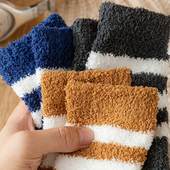 5 Pairs Fuzzy Slipper Socks Winter Cozy Warm Home Sleeping Socks