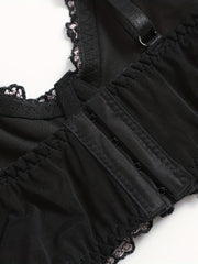 Floral Embroidered Mesh Plus Size Sexy Bra with Light Padding