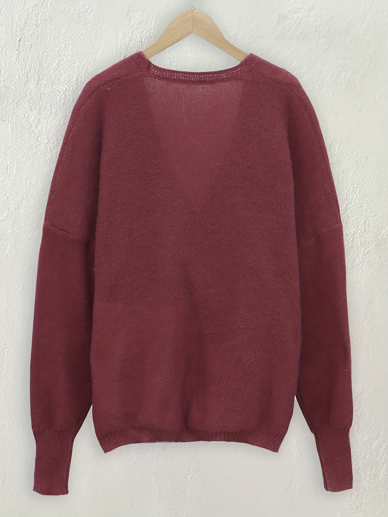 Surplice Neck Cross Front Sweater Long Sleeve Spring & Fall Women's Clothing