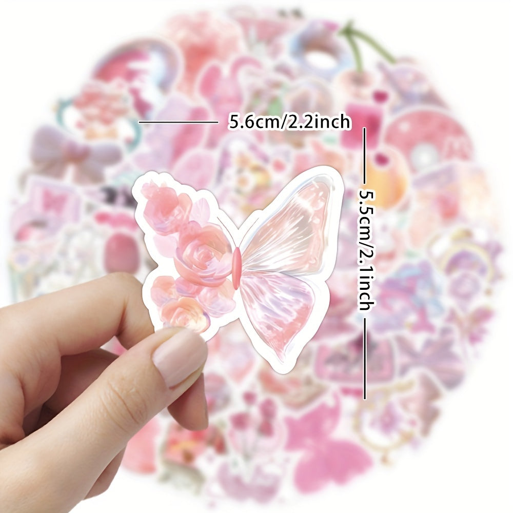63pcs Pink Funny Stickers for Kids Girls Teens Adults Waterproof Vinyl Stickers