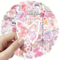 63pcs Pink Funny Stickers for Kids Girls Teens Adults Waterproof Vinyl Stickers