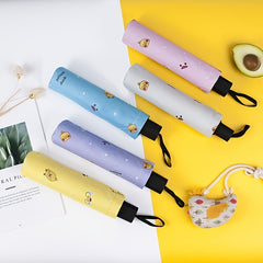 Foldable Lightweight Vinyl Windproof Duck Sunscreen Folding Umbrella