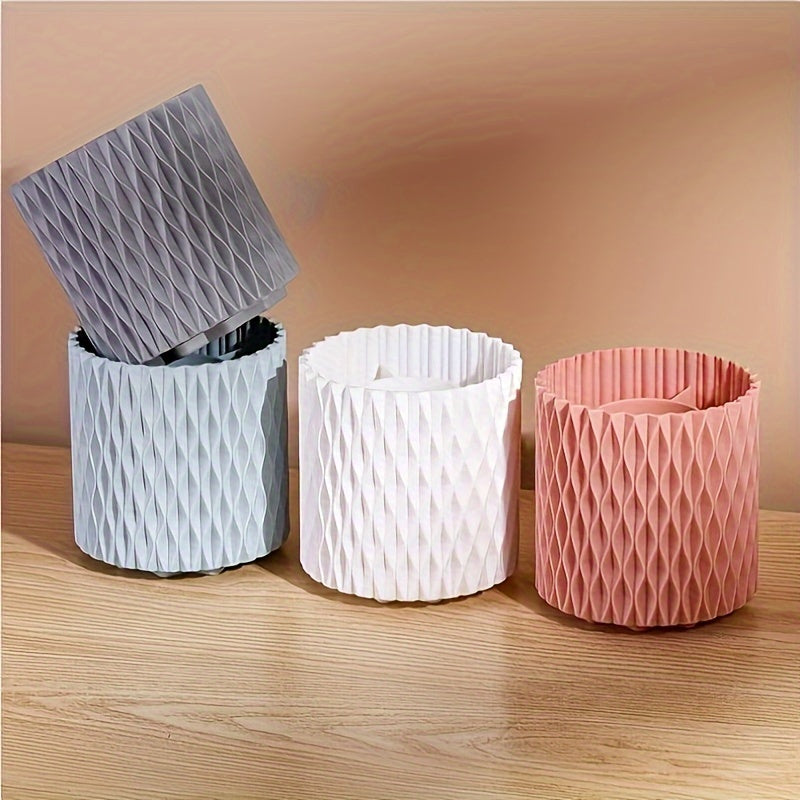 360 Rotating Cosmetic Brush Storage Bucket