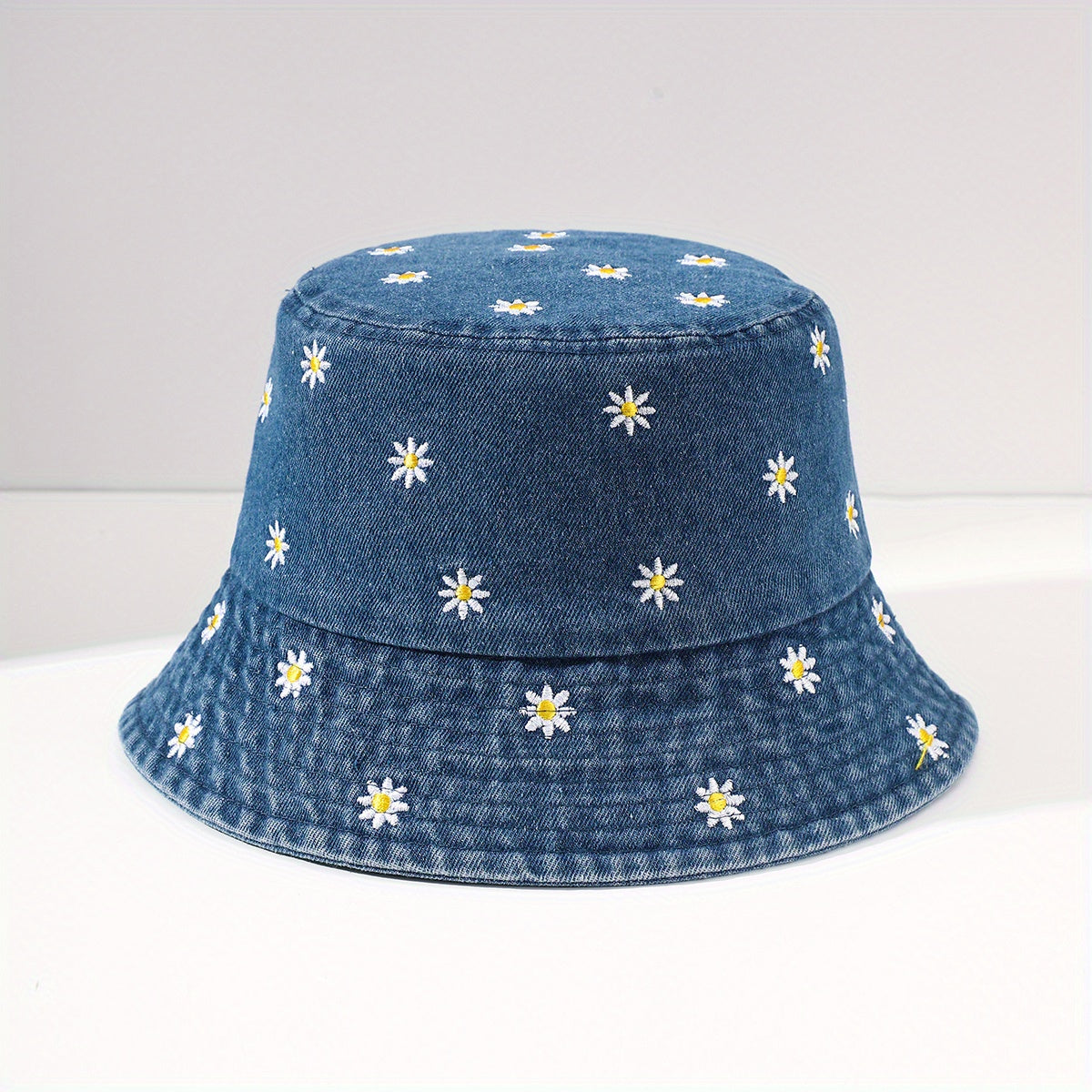 Flower Embroidery Fisherman Hat Bucket for Outing