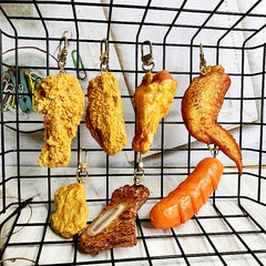 Food Keychain Fried Chicken Legs - Simulated Toy Chain Pendant Jewelry