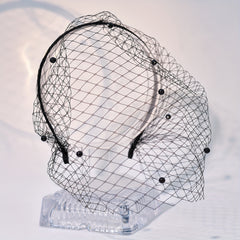 Vintage Bridal Veil Headband Beaded Royal Court Style for Weddings & Parties
