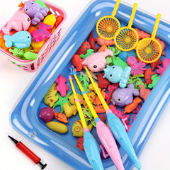 Kids Magnetic Fishing Toy Set Puzzle Catching Fish Water Play